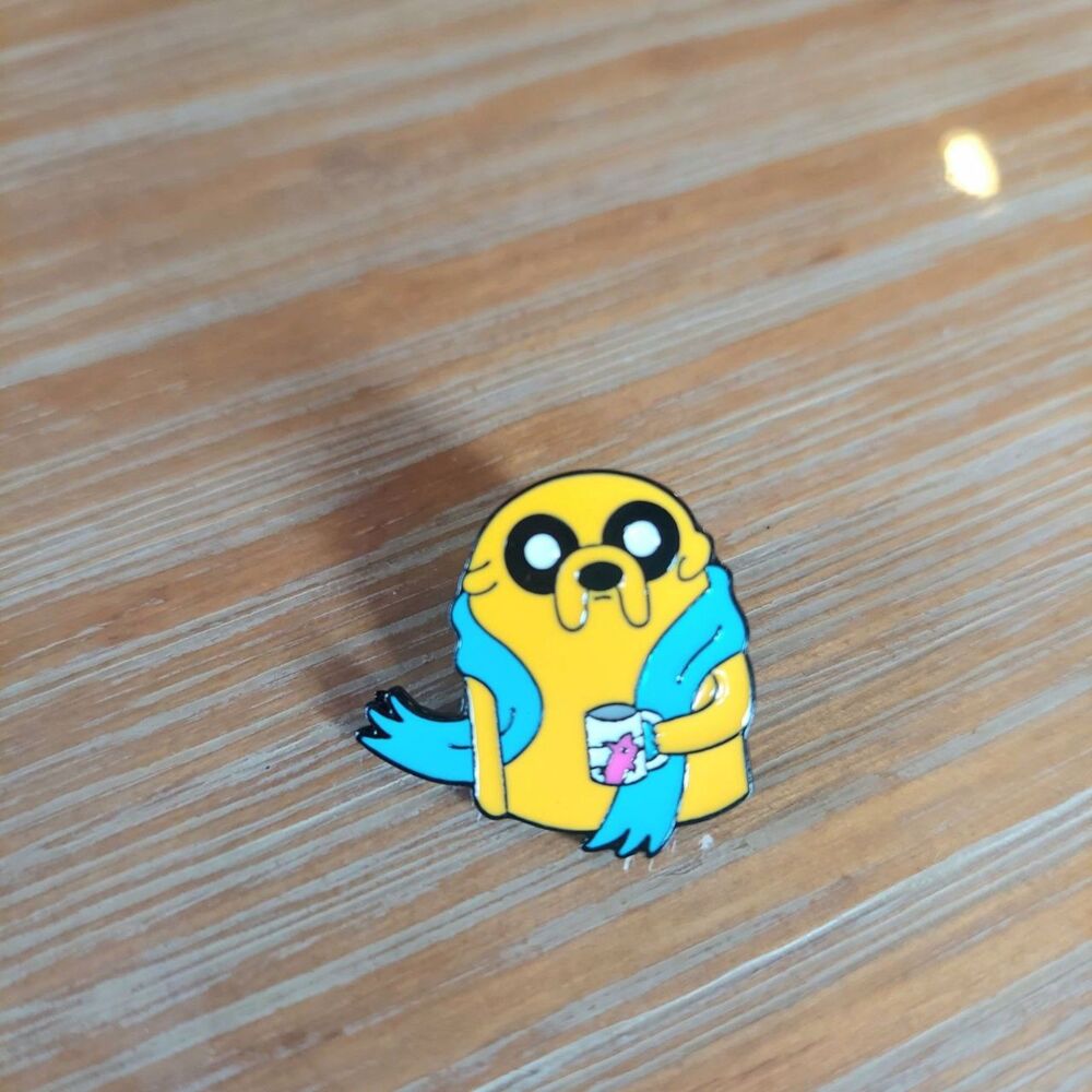 Adventure Time Pin Jake with coffee Enamel Pin
